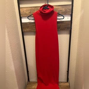 Zara red maxi sweater dress